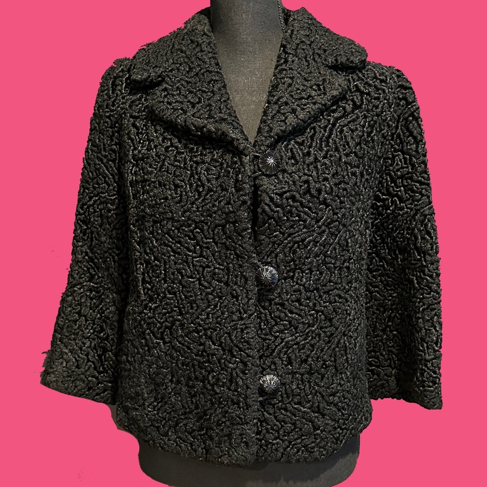 VTG Franklin Simon Persian Lamb Cropped Coat